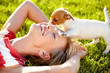 Playing with my puppy in the sun
