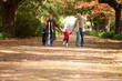 Walking in the park with granny and grandpa