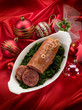 pork sausage over christmas table