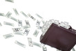 A briefcase so full of money that it's overflowing