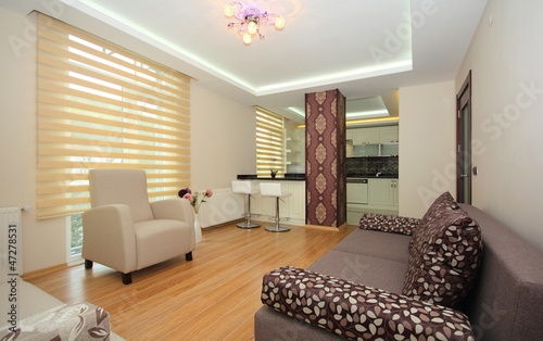Photo: Open style kitchen and living room Open style kitchen and living room