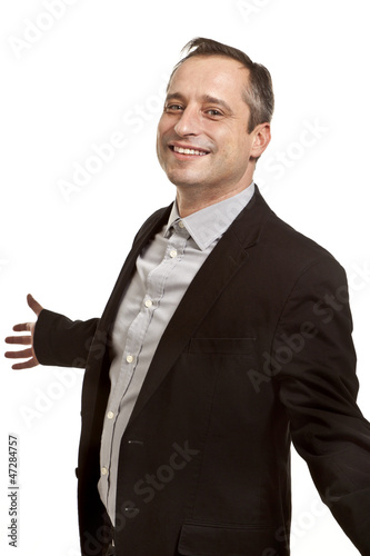 Photo: portrait of adult man, isolated on white background portrait of adult man, isolated on white background
