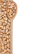 Pistachios in a wooden spoon