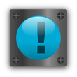 Logo exclamation métallique