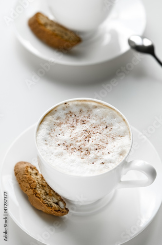 Photo: Coffee cup with cantuccini Coffee cup with cantuccini