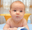A small baby after bath