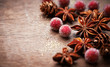 Rustic christmas decoration with star anise