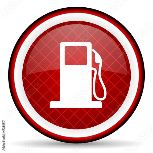 Illustration: fuel red glossy icon on white background fuel red glossy icon on white background