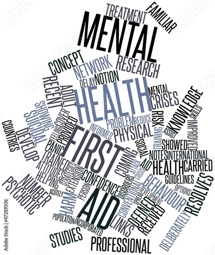 Illustration: Word cloud for Mental health first aid Word cloud for Mental health first aid