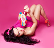 woman with lollipop