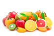 Set of fruits on white background