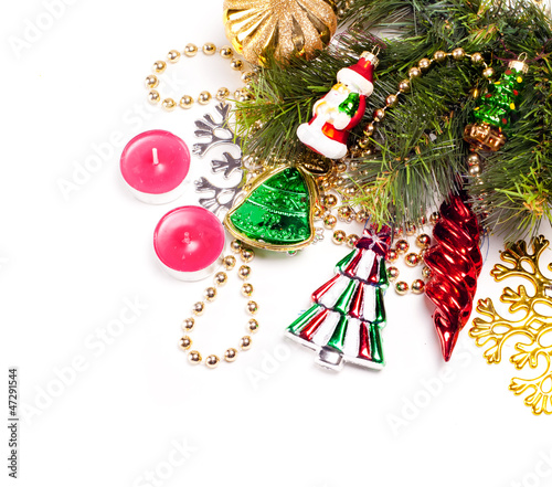 Photo: New year card with beautiful color decorations New year card with beautiful color decorations