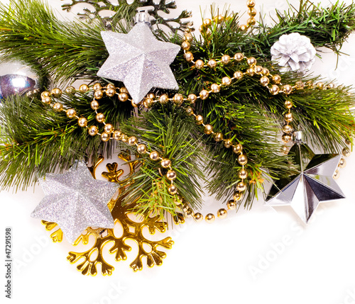 Photo: New year background with decorations New year background with decorations