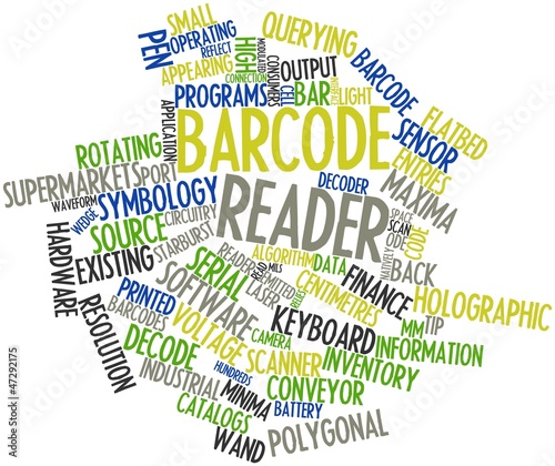 Illustration: Word cloud for Barcode reader Word cloud for Barcode reader