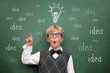 Schoolboy at the Blackboard with Idea