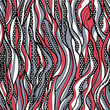 Black lace vector fabric seamless pattern with lines and waves