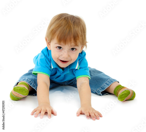 Photo: cute little boy, isolated on white cute little boy, isolated on white