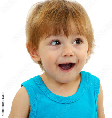 Photo: cute little boy, isolated on white cute little boy, isolated on white