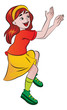 Girl Cheering, illustration