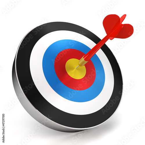 Illustration: Target and dart on white Target and dart on white
