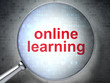Magnifying optical glass with words online learning on digital b
