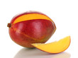 Ripe appetizing mango isolated on white