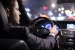 businessman driving car
