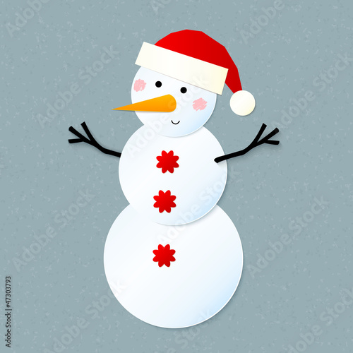 Vector: Paper snowman. Vector illustration for Christmas design. Paper snowman. Vector illustration for Christmas design.
