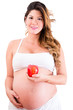 Pregnant woman eating healhty