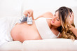 Woman pregnant with a baby boy