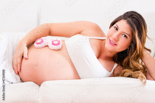 Photo: Woman pregnant with a baby girl Woman pregnant with a baby girl