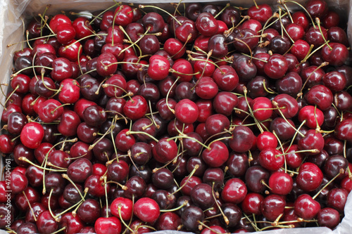 Photo: Cherries in a Market Bin Cherries in a Market Bin