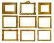 Set of gold picture frames.