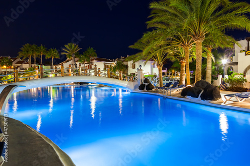 Photo: Swimming pool at night Swimming pool at night