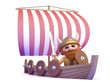 Viking sails his mighty ship
