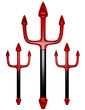 3d Render of a Set of Pitchforks Isolated on White