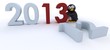 Glossy Penguin Character bringing in the new year