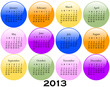 Vector: 2013 Calendar on Glossy Buttons 2013 Calendar on Glossy Buttons