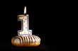 My first birthday. Candle one.