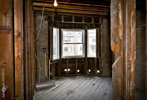Photo: Home interior gutted for renovation Home interior gutted for renovation