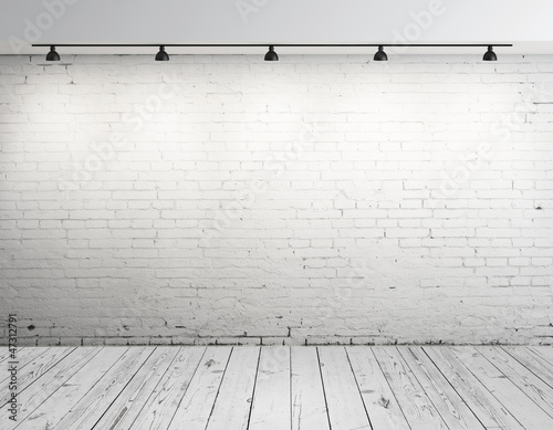Illustration: brick room with lamp brick room with lamp