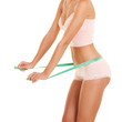 happy woman with measure tape