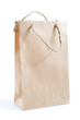 Blank brown paper bag isolated on white background