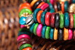 Close up view of colorful india bracelet.