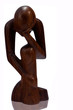 Il pensiero - Piccola statua in legno