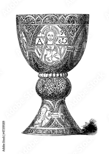 Illustration: Medieval Ciborium - Ciboire - ca. 10th century Medieval Ciborium - Ciboire - ca. 10th century
