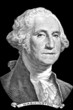 George Washington portrait on black