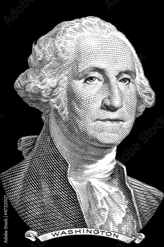 Photo: George Washington portrait on black George Washington portrait on black
