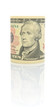 10 U.S. dollars on a white background