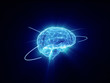Human brain activity, 3D concept rendering
